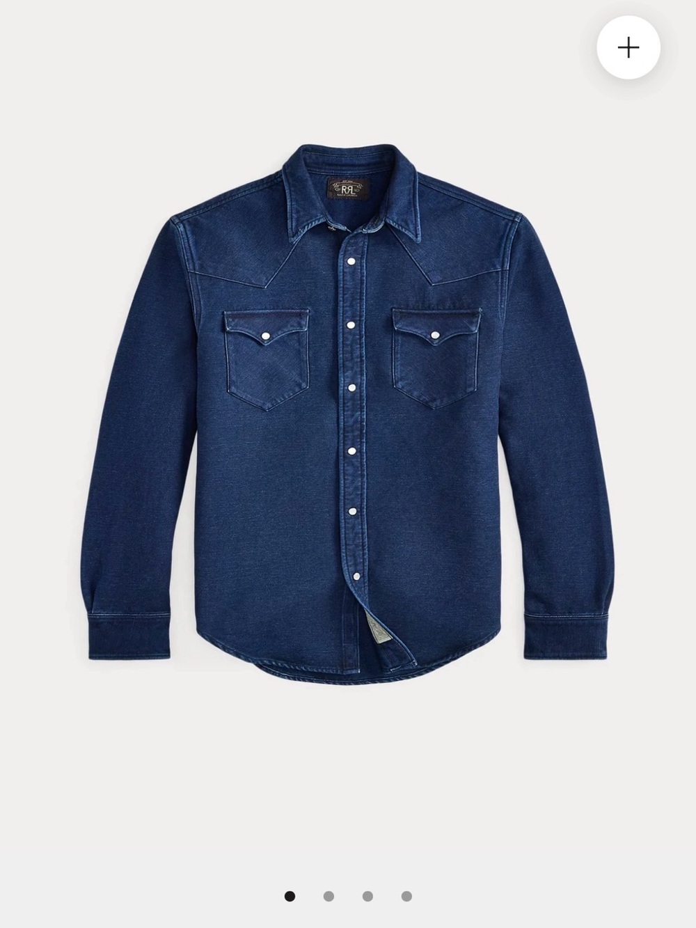 RRL SLIM FIT INDIGO CHAMOIS WESTERN SHIRT